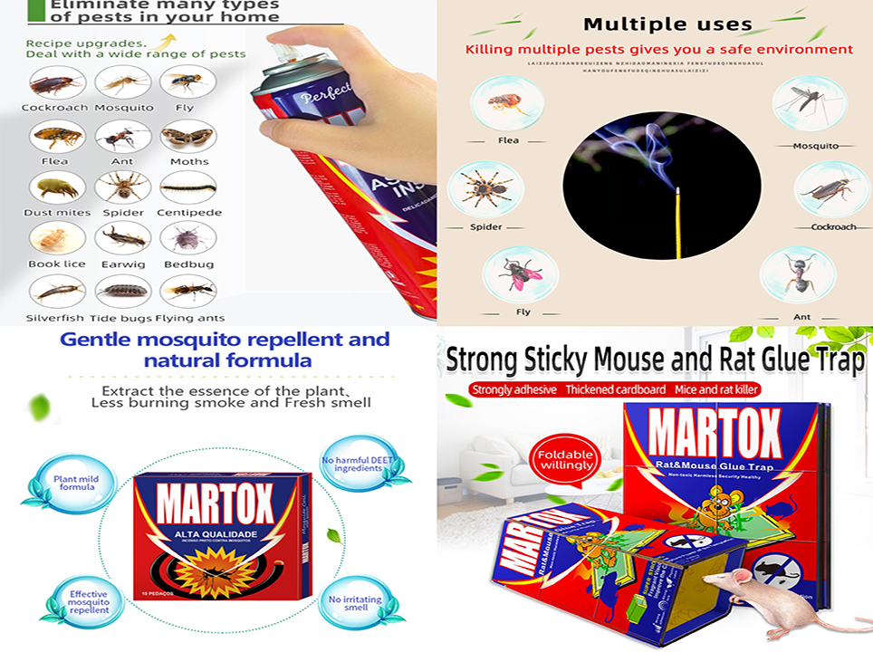 insecticide spray etiminate many types of pests in your home;Incense stick mulyiple uses;gentle mosquito repellent and natural formula;strong sticky mouse and rat glue trap